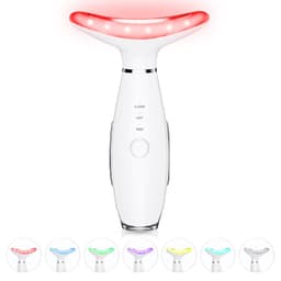 7-Color Neck & Face Massager – Vibrating Thermals & Galvanic Skin Care Tool (White)